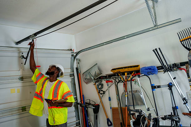 Professional Garage Door Panel Replacement technician working in Hale Center, TX